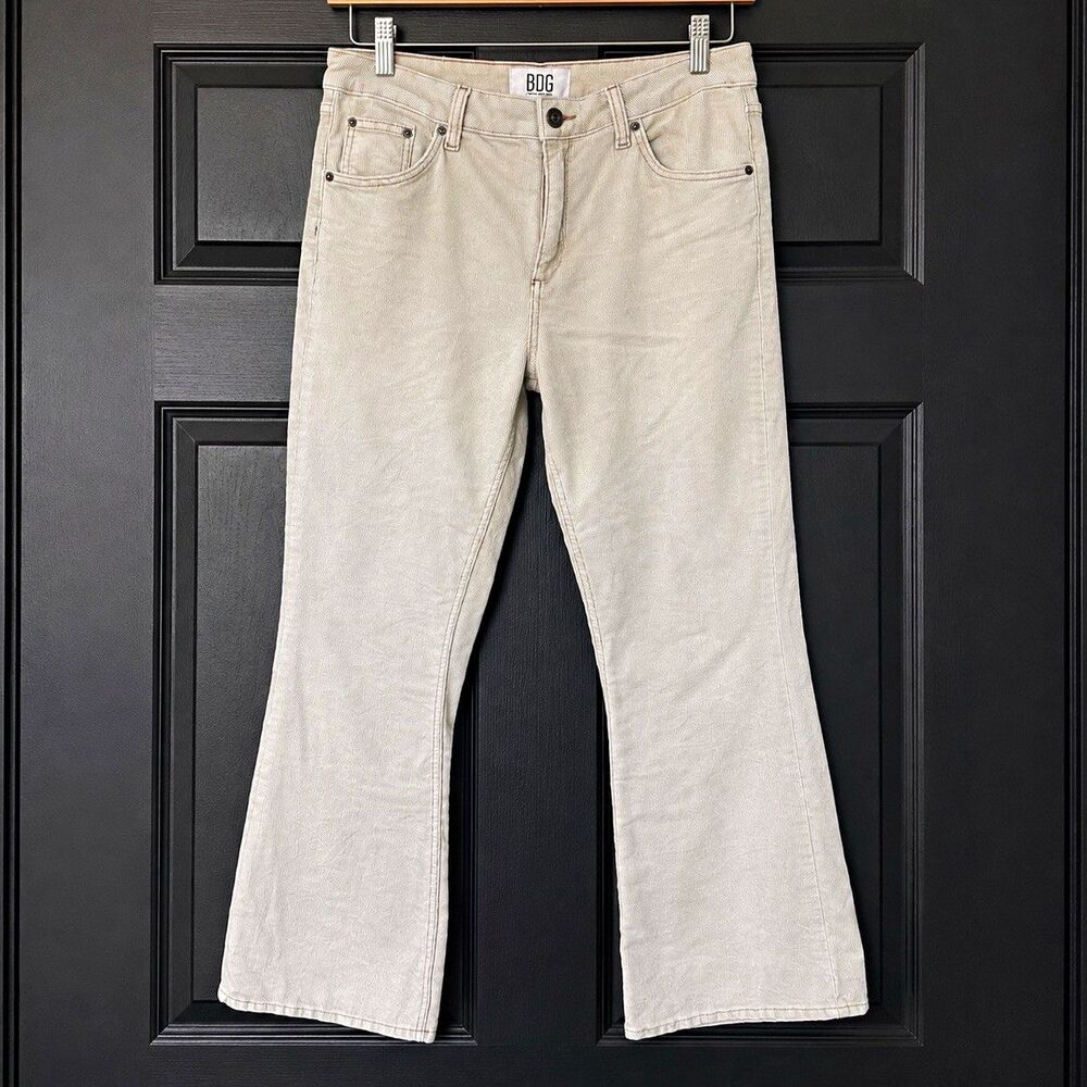 BDG Urban Outfitters Women’s Corduroy Flare Jeans Cream Beige Size 31W 32L